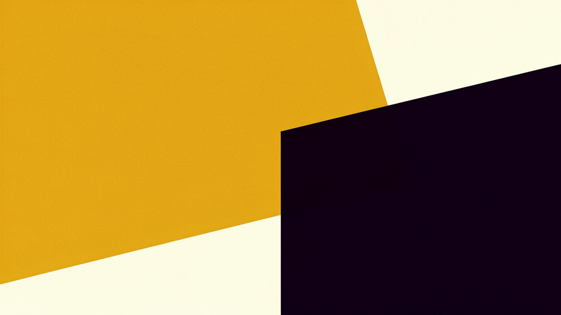 Bold geometric composition in warm yellow and deep purple